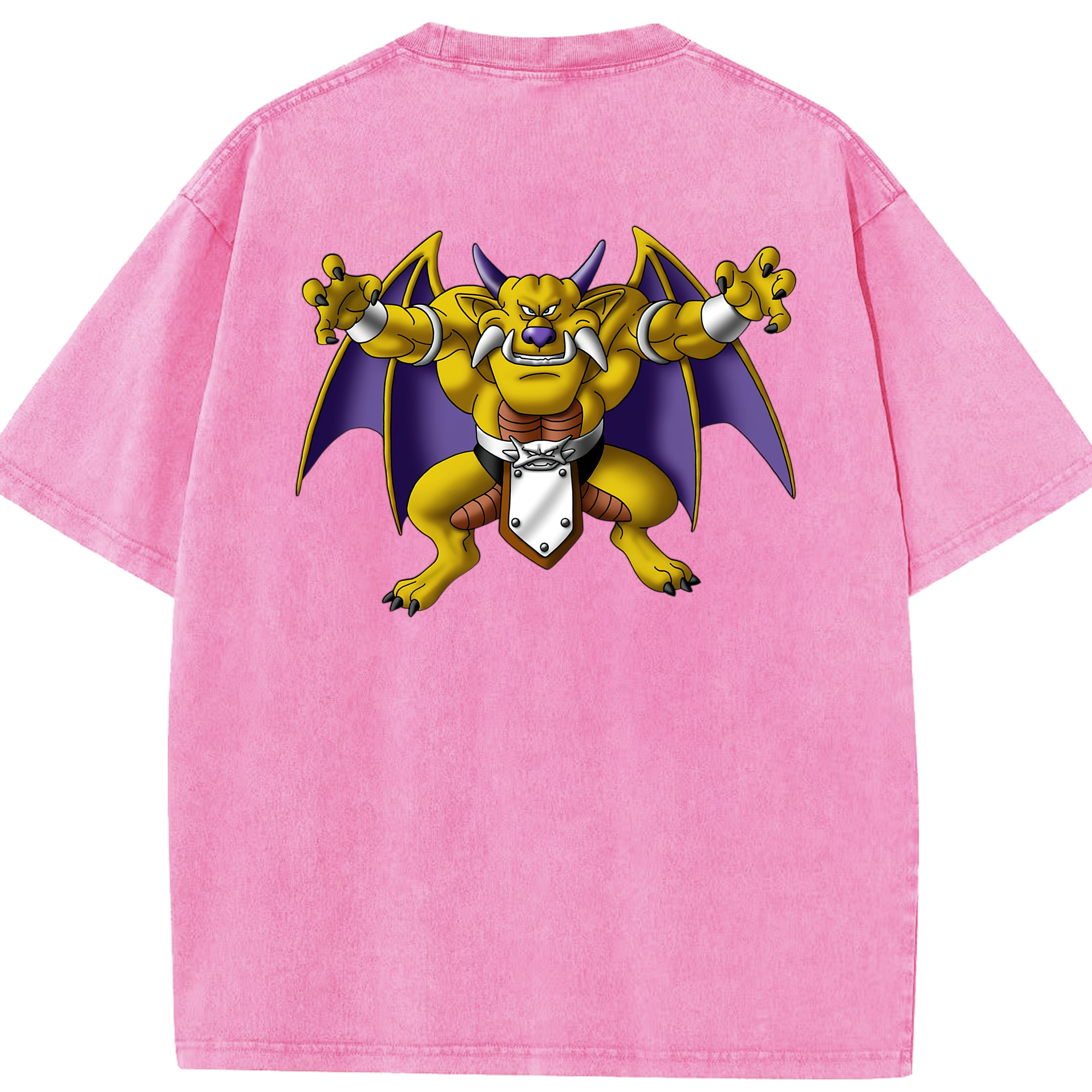 （画像用） ドラゴンクエスト Doragon Kuesuto Dragon Quest 綿100% ヴィンテージ風 半袖Tシャツ（背面プリント）